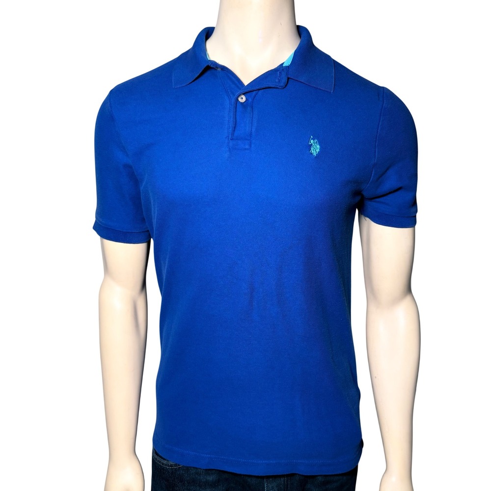 U.S. Polo Assn Polo Shirt Mens Medium Blue Excellent Ultimate Pique 11879929